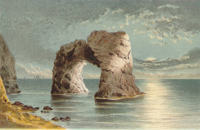 Freshwater Bay Arched Rock Isle of Wight antique print 1892