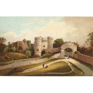 Carisbrooke Castle Isle of Wight antique print 1892