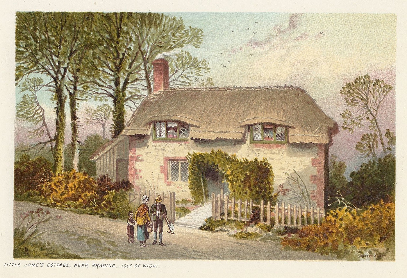 Little Jane's Cottage Brading Isle of Wight antique print 1892