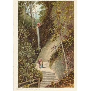 Shanklin Chine Isle of Wight antique print 1889