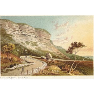 Undercliff Road Isle of Wight antique print 1889