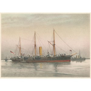 HMS Mohawk 3rd Class Cruisers antique print published 1890
