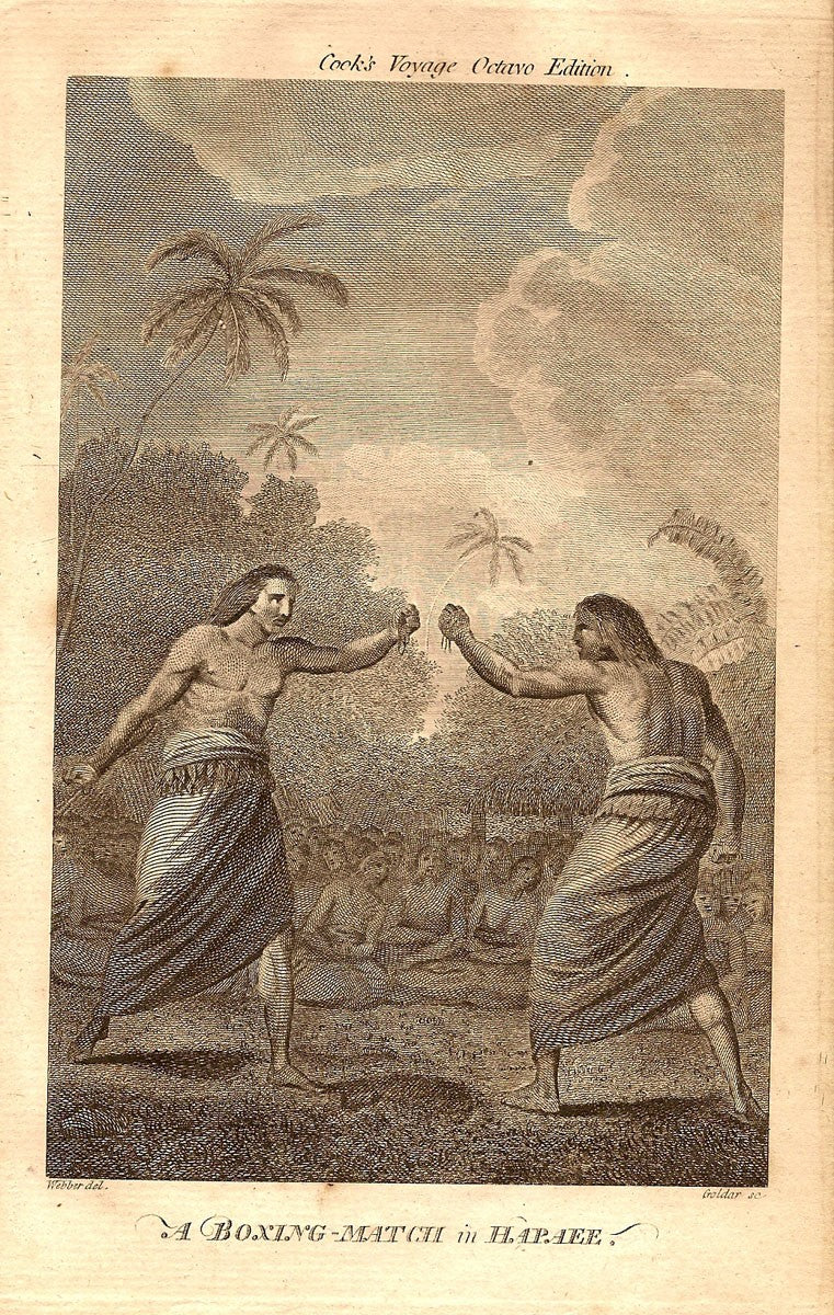 Tonga Hapaee Boxing Match antique print