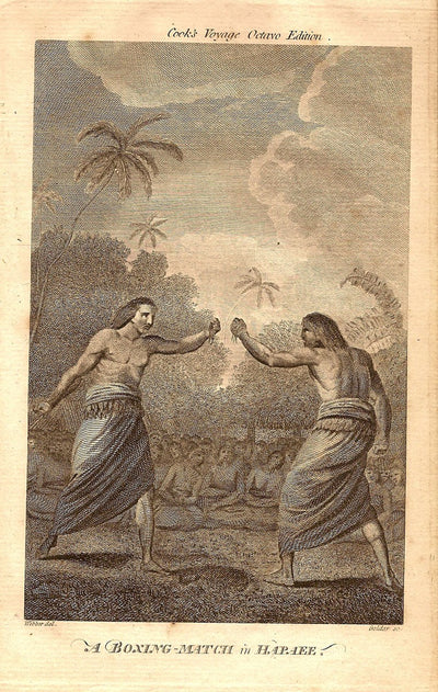 Tonga Hapaee Boxing Match antique print