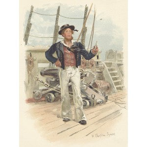 Royal Navy Boatswain antique print
