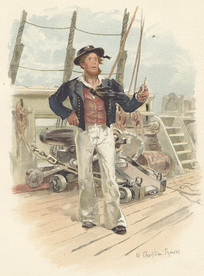 Royal Navy Boatswain antique print