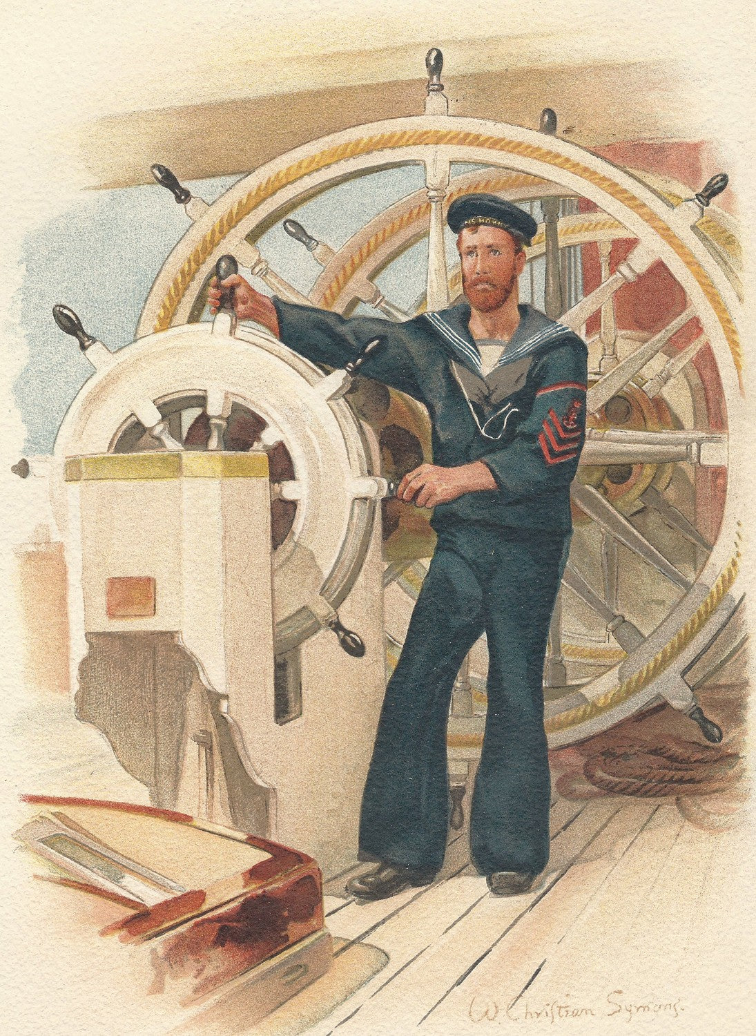 Royal Navy 2nd Class Petty Officer antique print