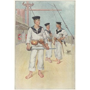 Royal Navy Boarding Party antique print