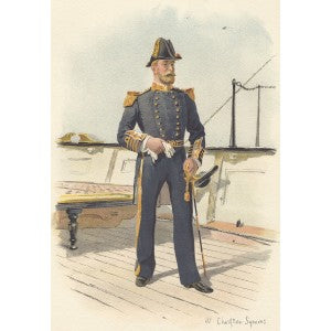 Royal Navy Captain antique print published 1890