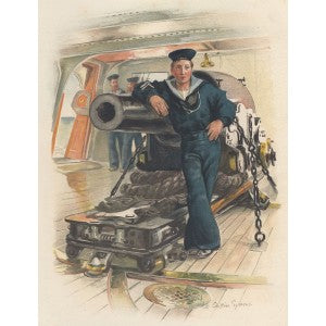 Royal Navy Artillery Volunteers antique print 1890