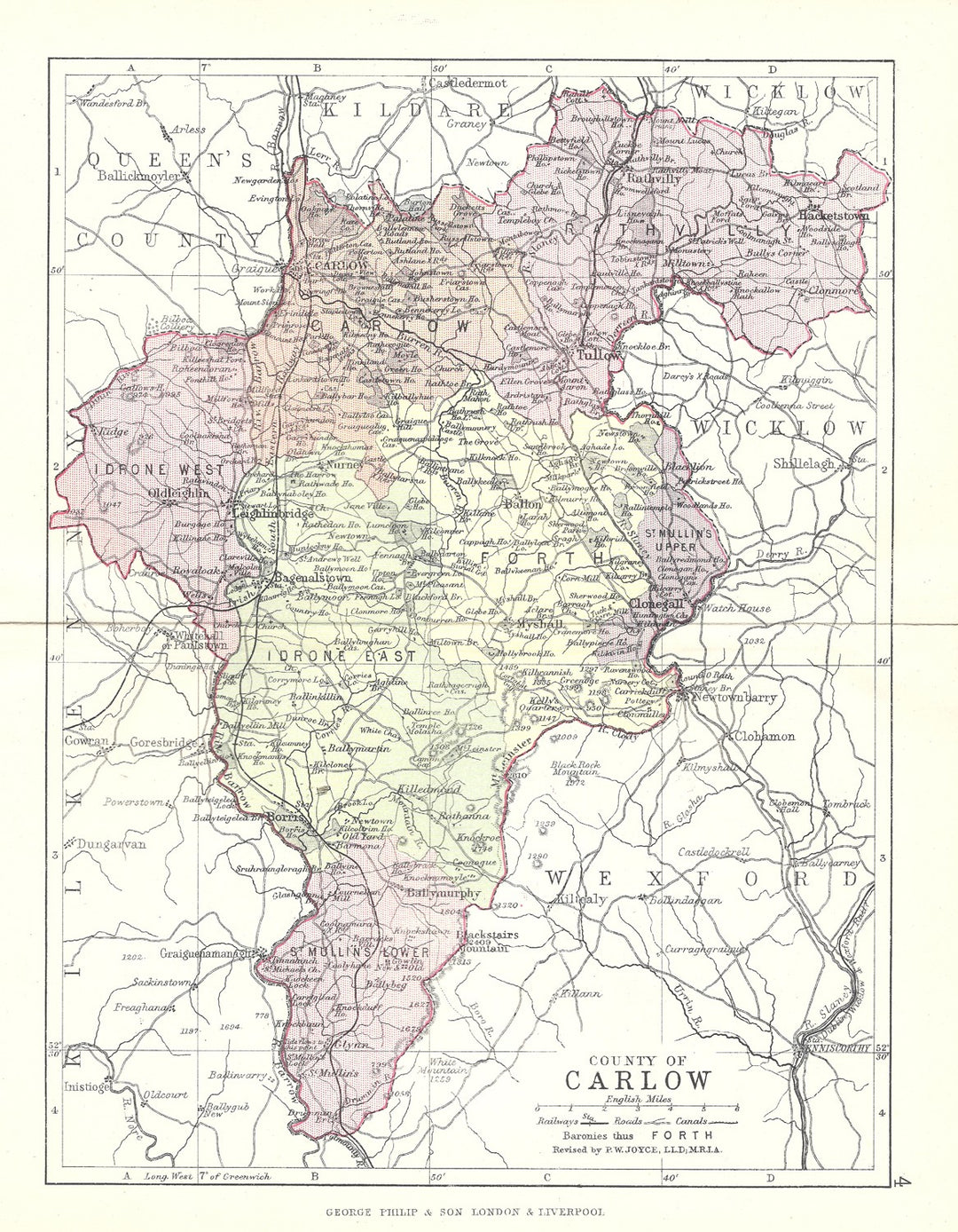 County Carlow Ireland Map COUNTY CARLOW Antique Map For LEWIS By