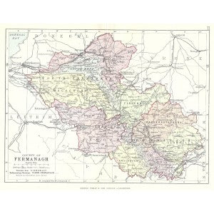 Fermanagh county antique map 1890