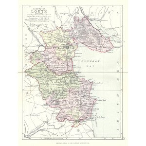 Louth Ireland antique map 1890