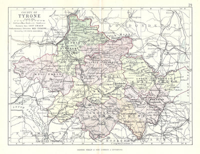 Tyrone Ireland antique map
