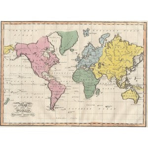 The World antique map 1815