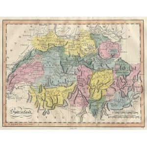 Switzerland antique map published 1815