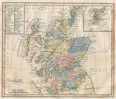 Scotland antique map published c.1815