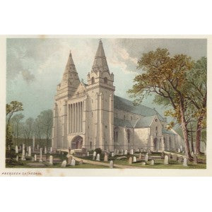Aberdeen Cathedral Scotland guaranteed antique print 1889