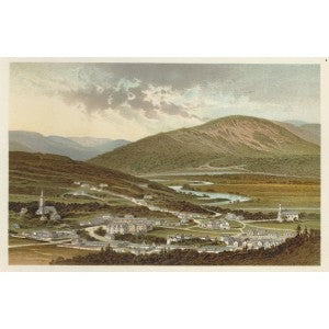 Castleton of Braemar Scotland antique print 1889