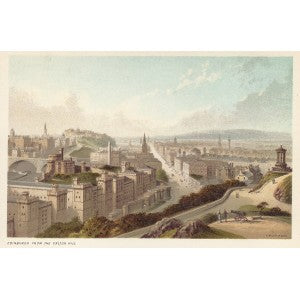 Edinburgh Calton Hill Scotland antique print
