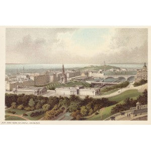 antique print of New Town from Edinburgh Castle Scotland