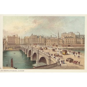 Broomielaw Bridge Glasgow Scotland guaranteed antique print 1889