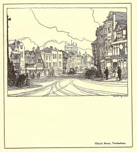 Tewkesbury Gloucestershire vintage print by Donald Maxwell