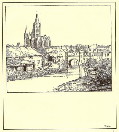 Truro Cathedral Cornwall vintage print 1928