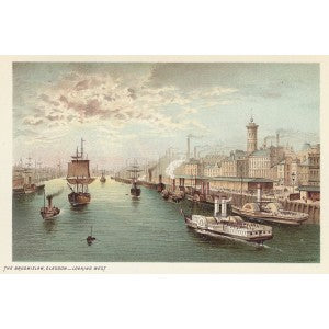 River Clyde Broomielaw Glasgow Scotland antique print