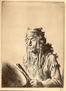 American Indian Chief Eagle Calf vintage print
