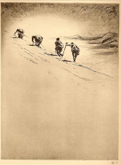 climbers American cowboys vintage print