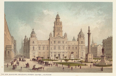 Glasgow George Square Scotland antique print