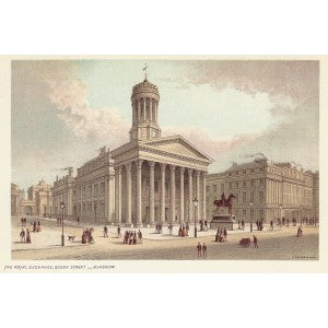 Glasgow Royal Exchange Queen Street Scotland antique print 1889