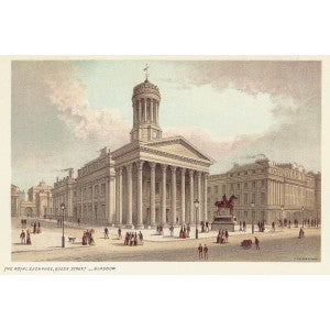Glasgow Royal Exchange Queen Street Scotland antique print