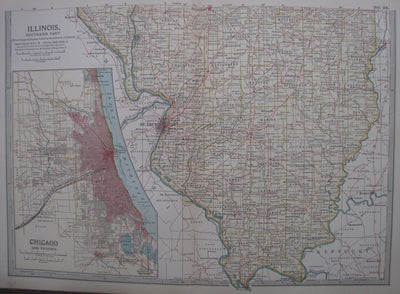 Illinois Southern Part antique map Encyclopaedia Britannica 1903