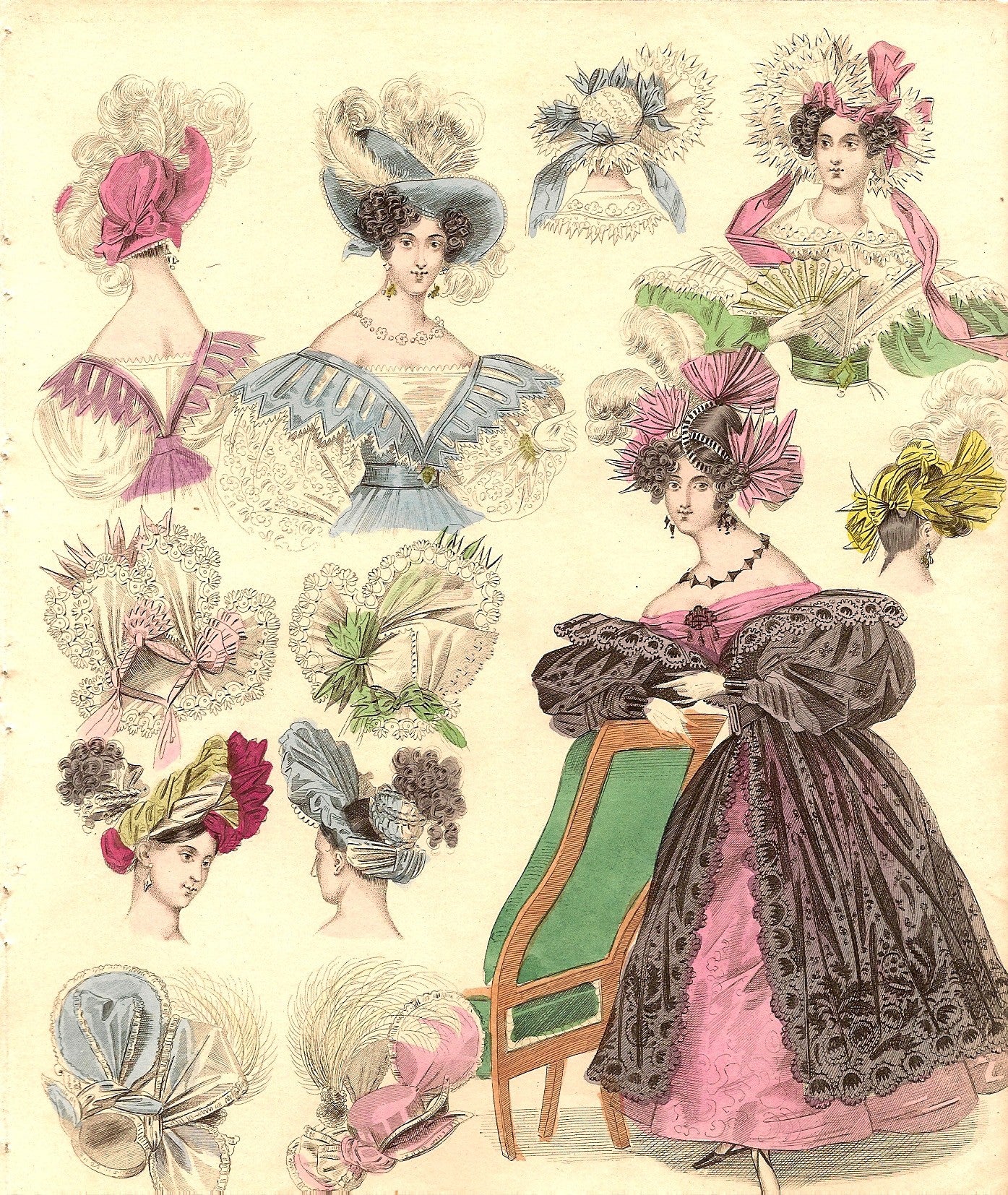 Fashion B37, antique prints of