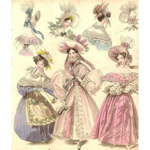 Fashion Georgian original hand-coloured antique print A36
