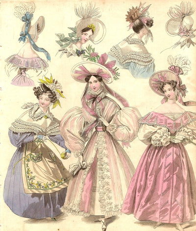 Fashion Georgian original hand-coloured antique print A36