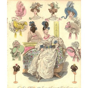 Fashion antique print. A late Georgian print published in 1831