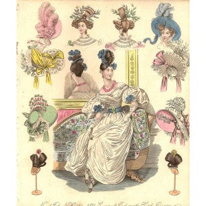 Georgian antique fashion print published 1831