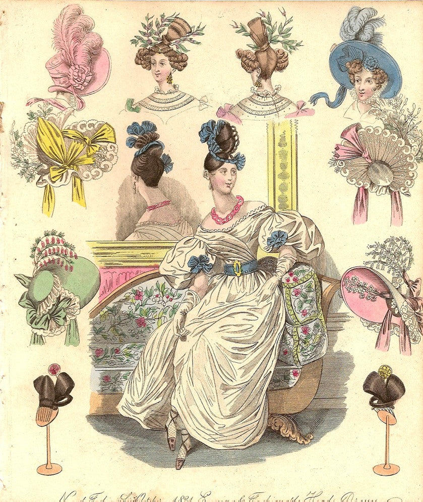Fashion antique print. A late Georgian print published in 1831