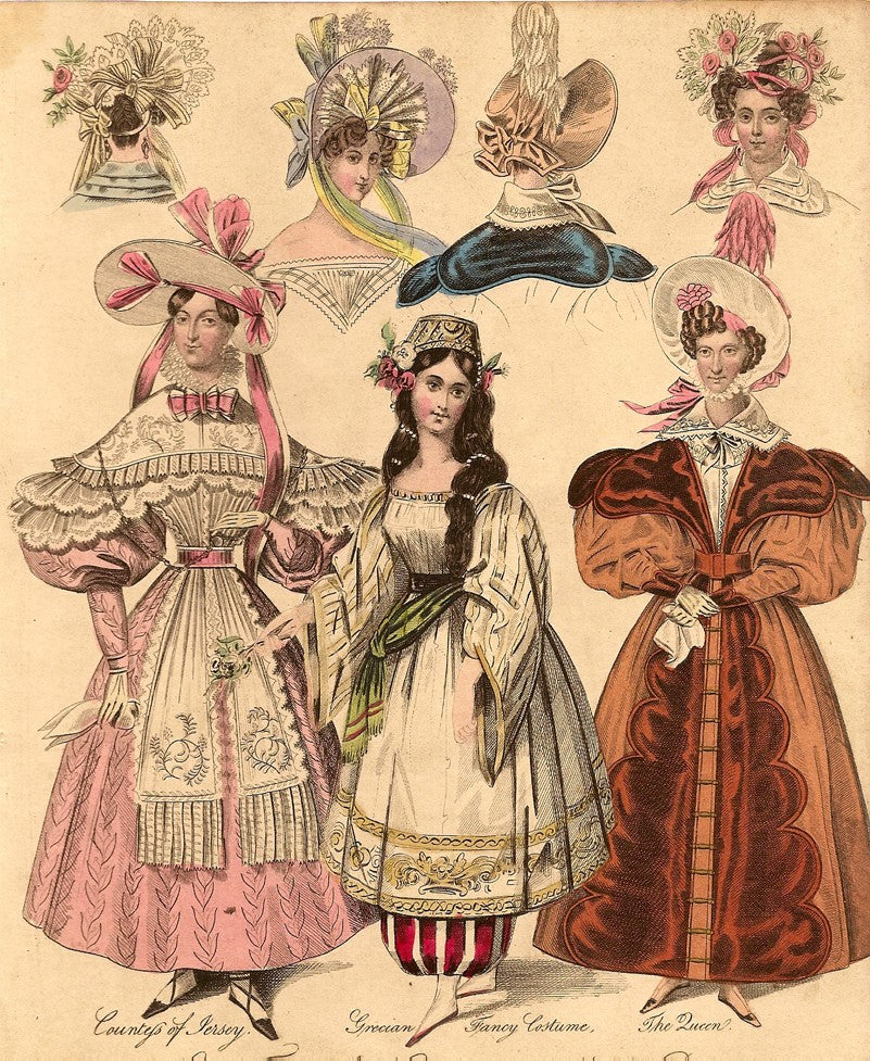 Fashion Georgian antique print (A43)