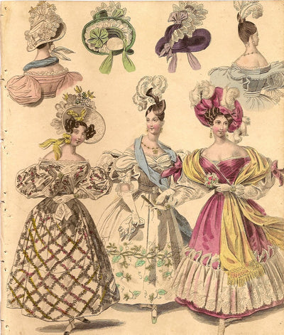 Georgian fashion antique print (A44)