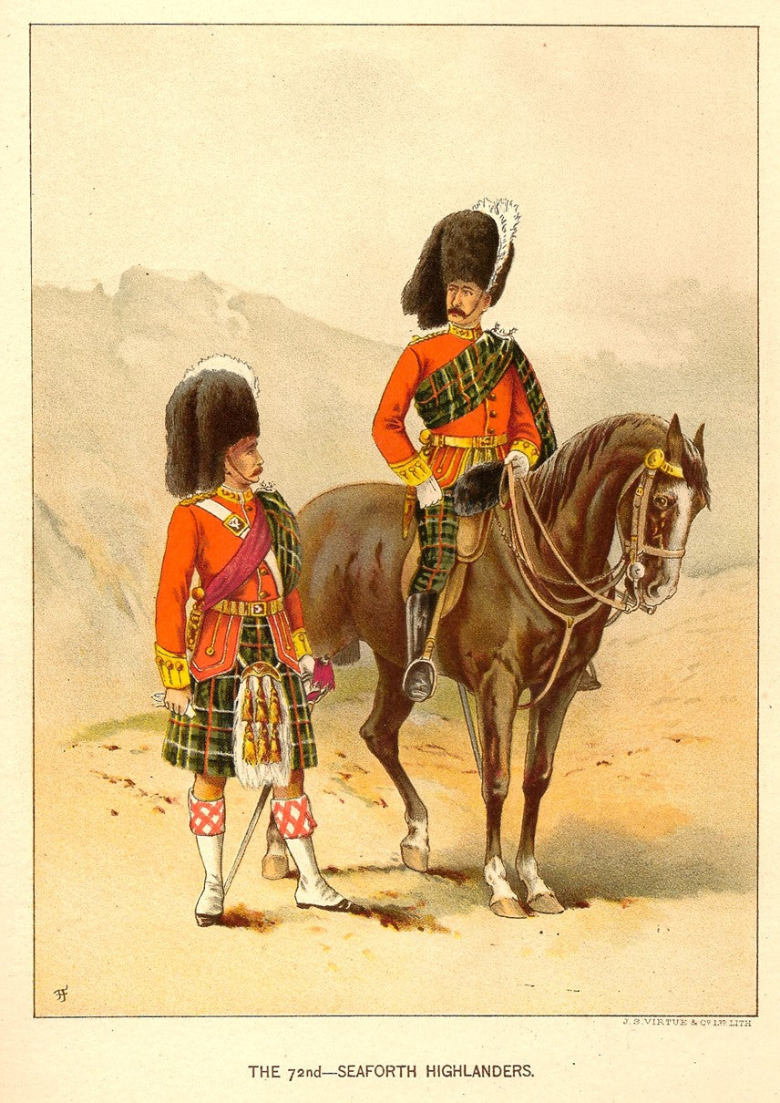 Seaforth Highlanders British Army antique print