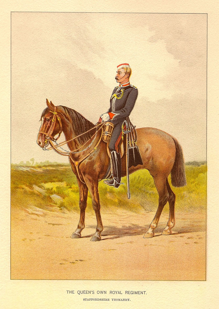 Staffordshire Yeomanry Queen's Own Royal Regiment antique print