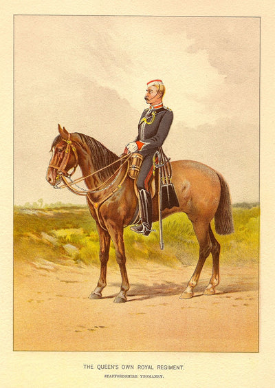 Staffordshire Yeomanry Queen's Own Royal Regiment antique print