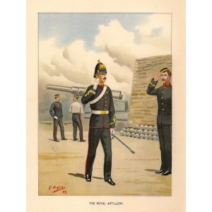 Royal Artillery antique print 1890