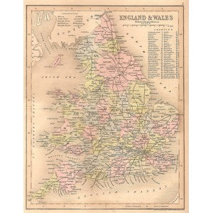 England & Wales, Roads & Rivers 1845