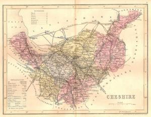 Cheshire antique map 1845
