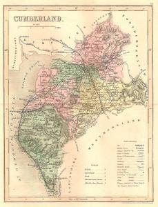 Cumberland antique map published c.1845